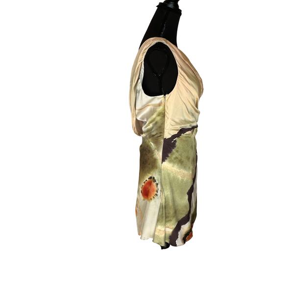 AMUR One-Shoulder Green and Cream Mini Dress - Picture 10 of 13